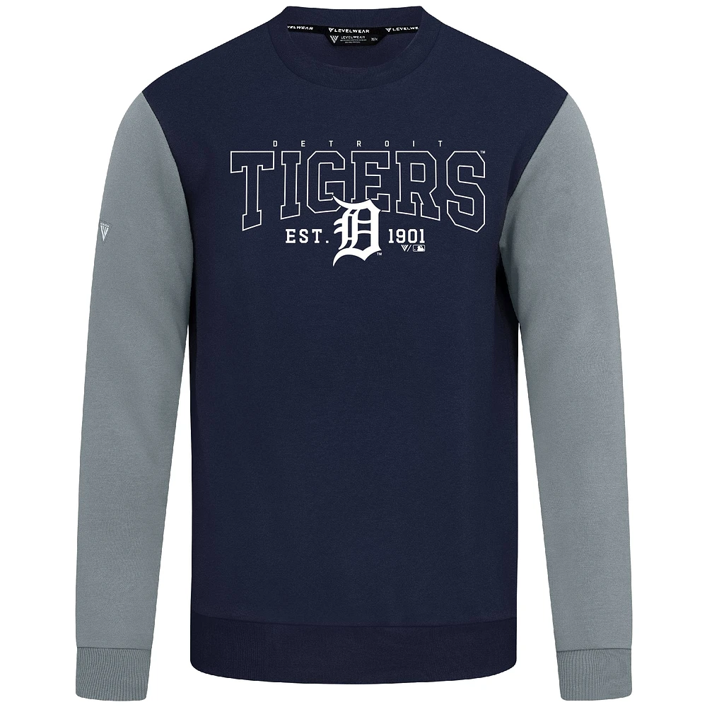 Men's Levelwear Navy Detroit Tigers Accolade Ultimate Textbook Pullover Sweatshirt