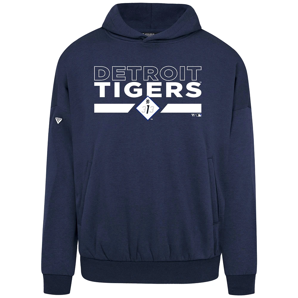Men's Levelwear  Navy Detroit Tigers City Connect Contact No Hitter Pullover Hoodie