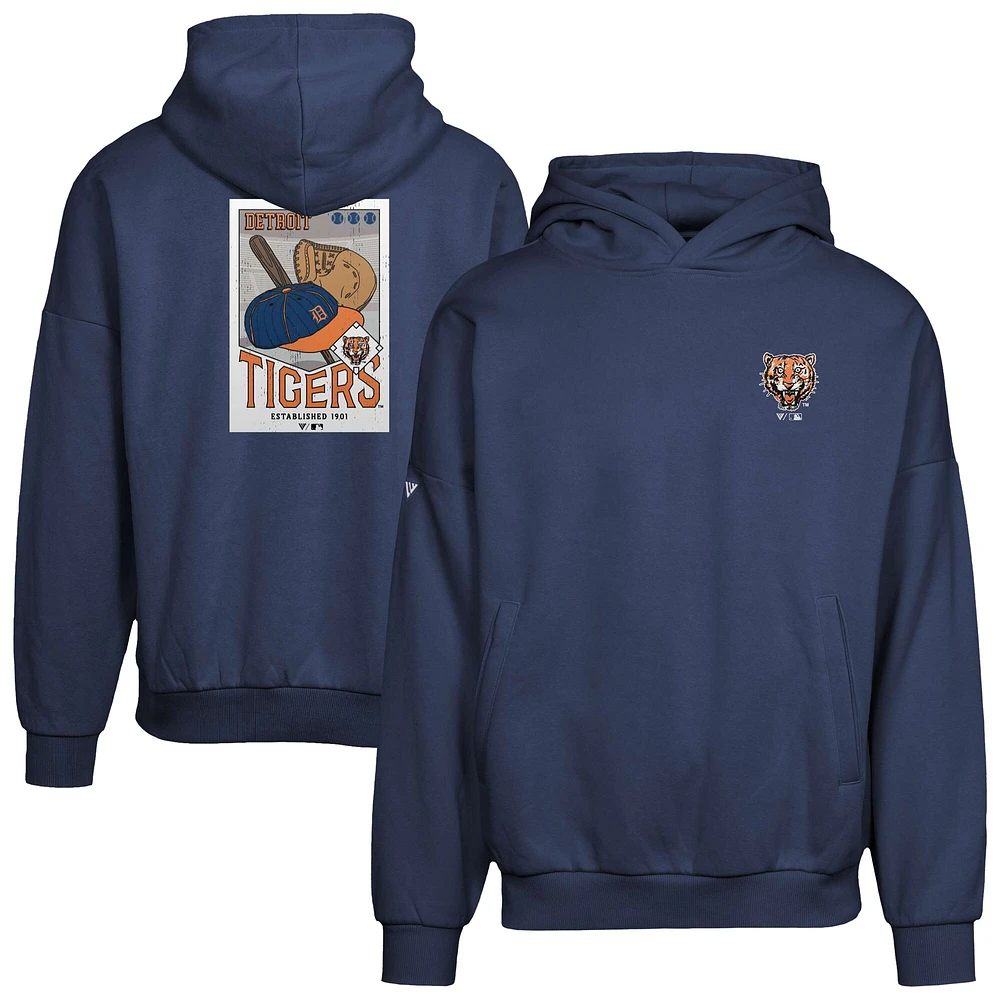 Men's Levelwear  Navy Detroit Tigers Contact Pro Card Pullover Hoodie