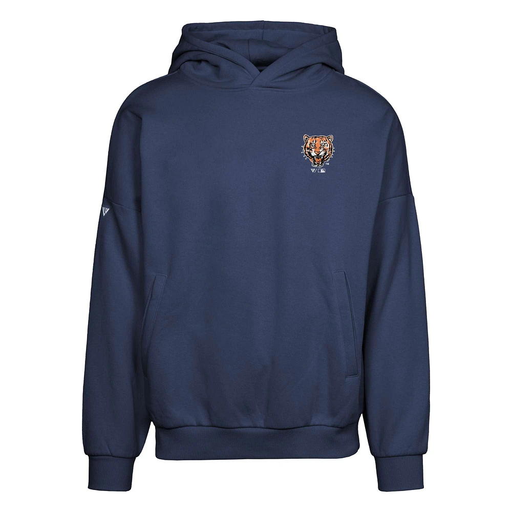 Men's Levelwear  Navy Detroit Tigers Contact Pro Card Pullover Hoodie