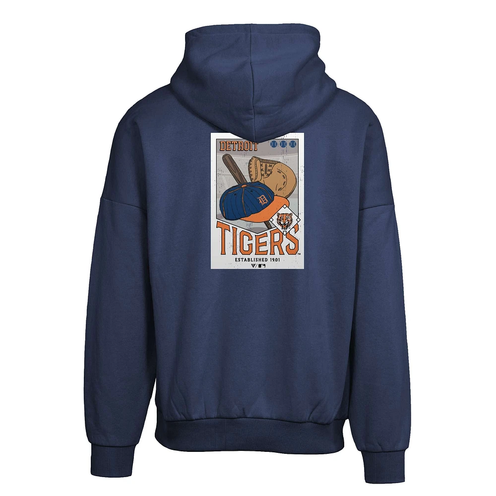Men's Levelwear  Navy Detroit Tigers Contact Pro Card Pullover Hoodie