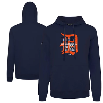 Men's Levelwear  Navy Detroit Tigers Cooperstown Collection Distressed Podium Acumen Pullover Hoodie