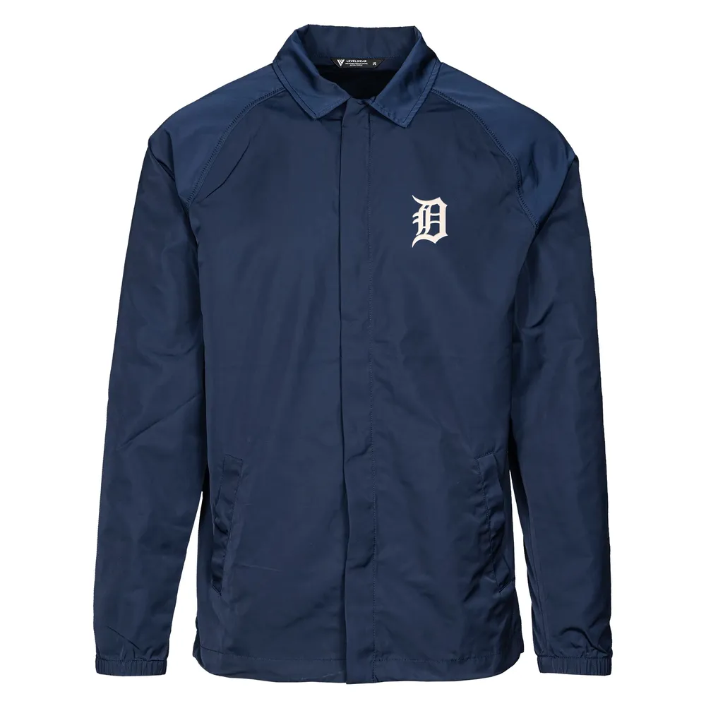 Detroit Tigers Starter Midfield Satin Full-Snap Varsity Jacket - Navy