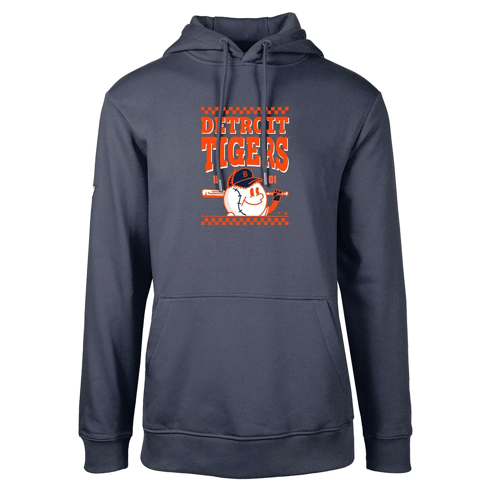 Men's Levelwear Navy Detroit Tigers Podium Inaugural Pullover Hoodie