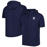 Men's Levelwear Navy Detroit Tigers Recruit Full-Zip Short Sleeve Hoodie