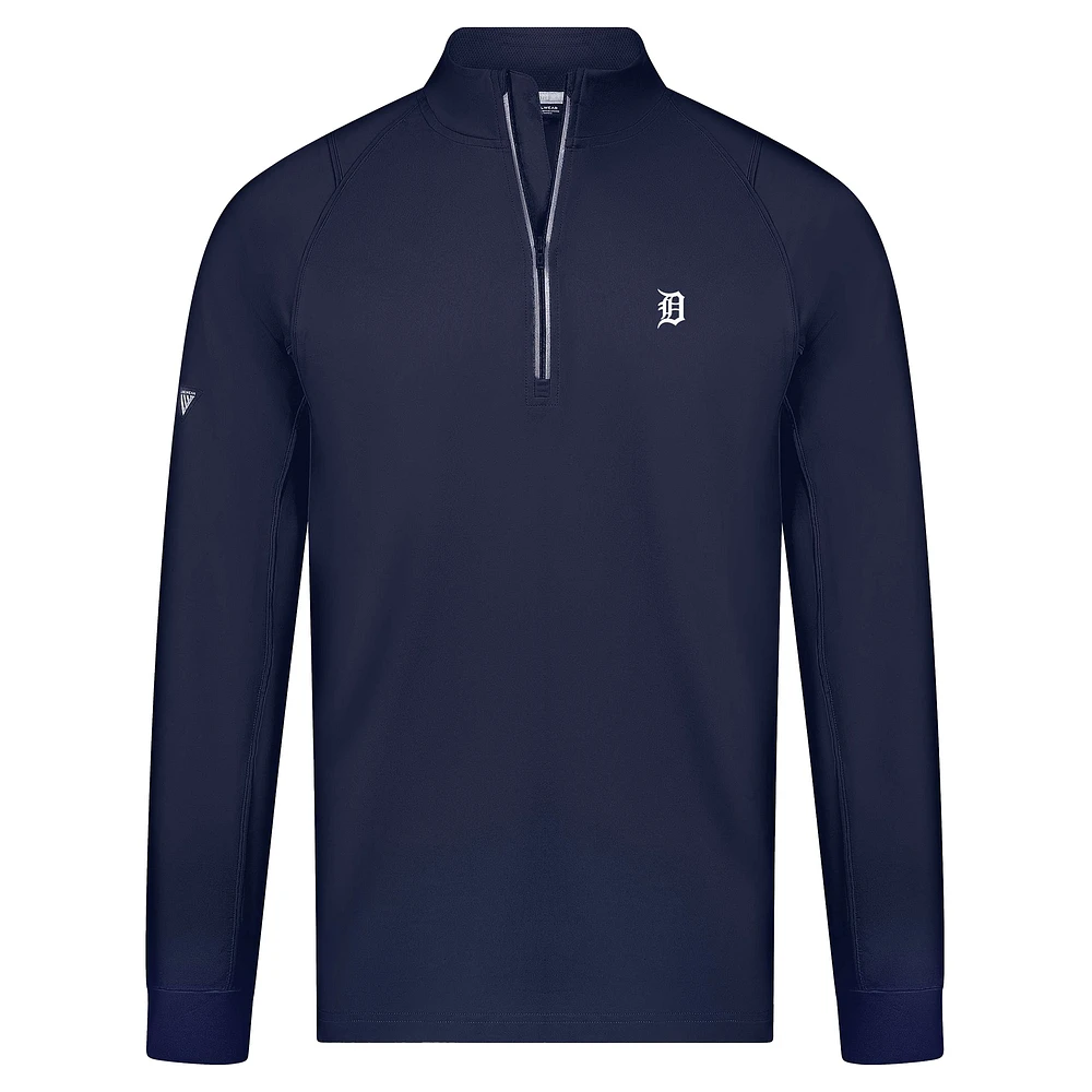 Men's Levelwear Navy Detroit Tigers Theory Insignia 2.0 Quarter-Zip Pullover Top