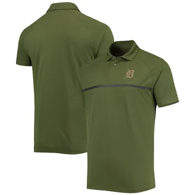 Detroit Tigers Levelwear Delta Sector Raglan Polo - Olive