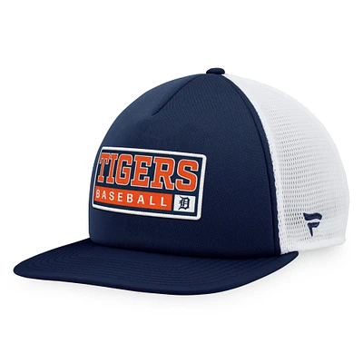 Men's Majestic Navy/White Detroit Tigers Foam Trucker Snapback Hat