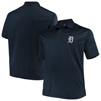 Majestic Navy Detroit Tigers Big & Tall Solid Polo œil-de-perdrix pour homme