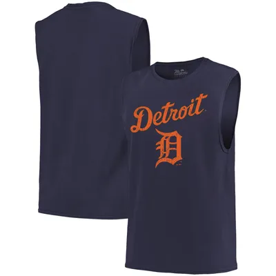 Detroit Tigers Majestic Threads Softhand Muscle Tank Top - Navy