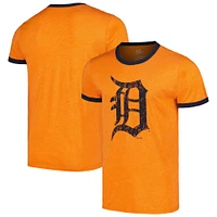 Men's Majestic Threads Orange Detroit Tigers Ringer Tri-Blend T-Shirt