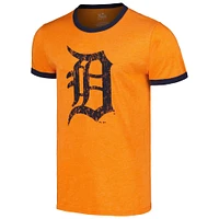 Men's Majestic Threads Orange Detroit Tigers Ringer Tri-Blend T-Shirt