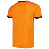 Men's Majestic Threads Orange Detroit Tigers Ringer Tri-Blend T-Shirt