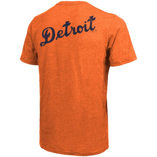 Majestic Threads orange Detroit Tigers Throwback Logo T-shirt triple mélange pour homme