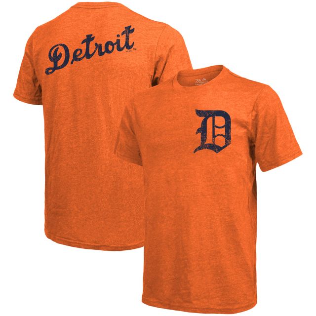 Majestic Threads orange Detroit Tigers Throwback Logo T-shirt triple mélange pour homme