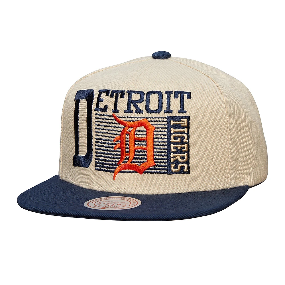 Casquette Snapback Speed ​​Zone crème pour hommes des Detroit Tigers de la collection Cooperstown de Mitchell & Ness