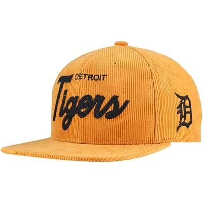 Casquette snapback en velours côtelé doré Detroit Tigers de Mitchell & Ness pour homme