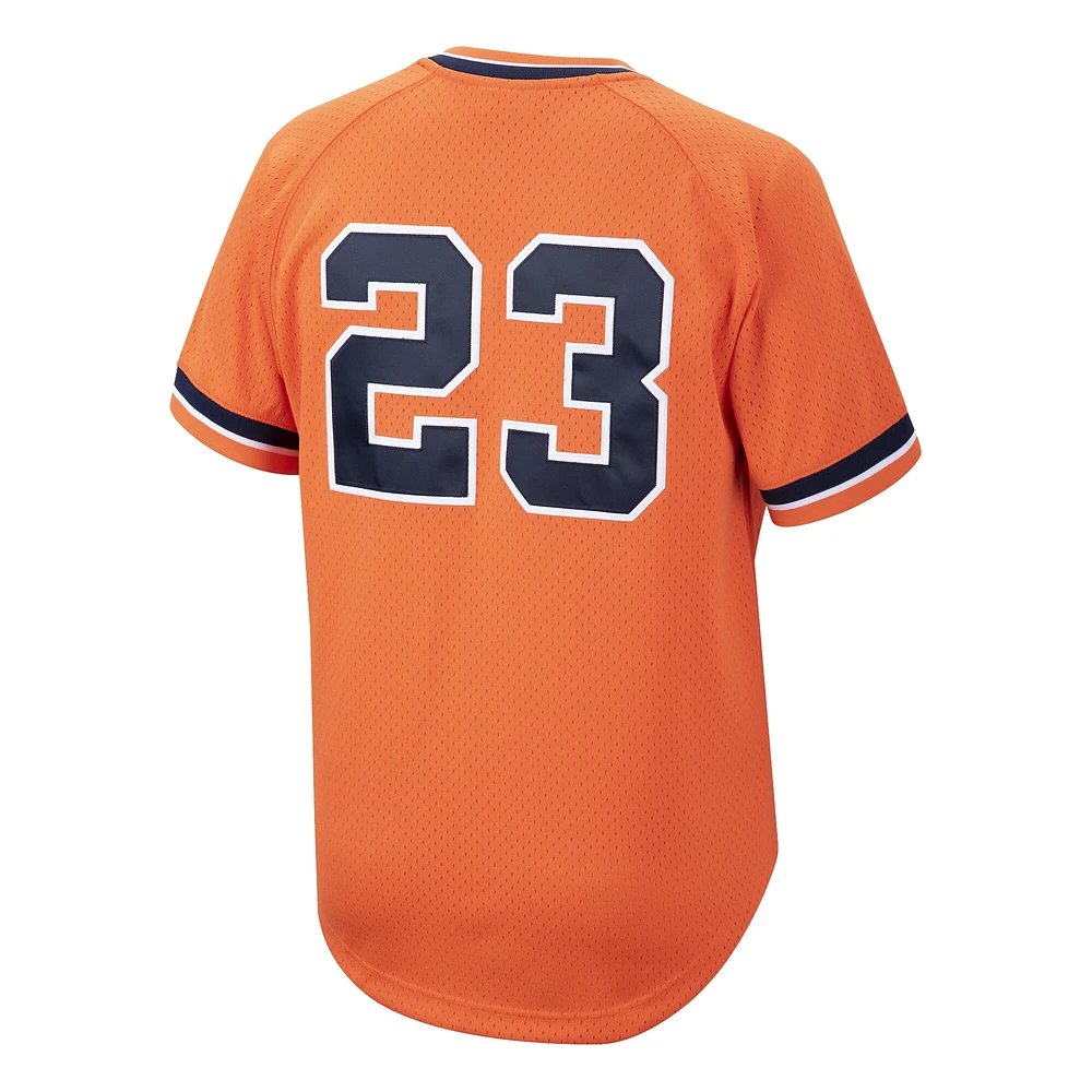 Men's Mitchell & Ness Kirk Gibson Orange Detroit Tigers Cooperstown Collection Mesh Batting Practice Button-Up Jersey