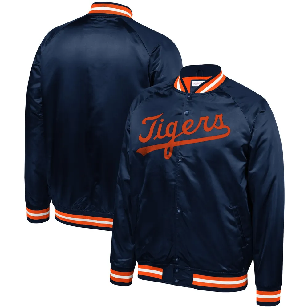 Detroit Tigers Mitchell & Ness Satin Full-Snap Jacket - Navy