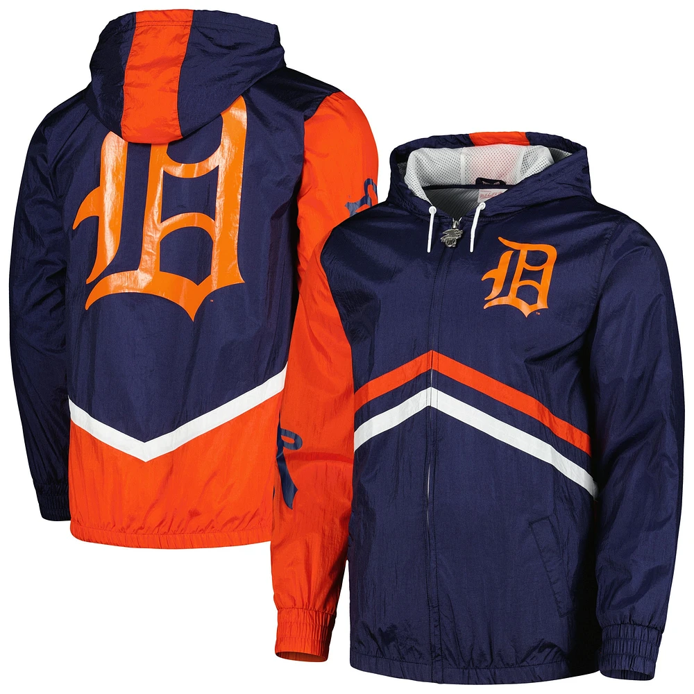 Men's Mitchell & Ness  Navy Detroit Tigers Undeniable Full-Zip Hoodie Windbreaker Jacket