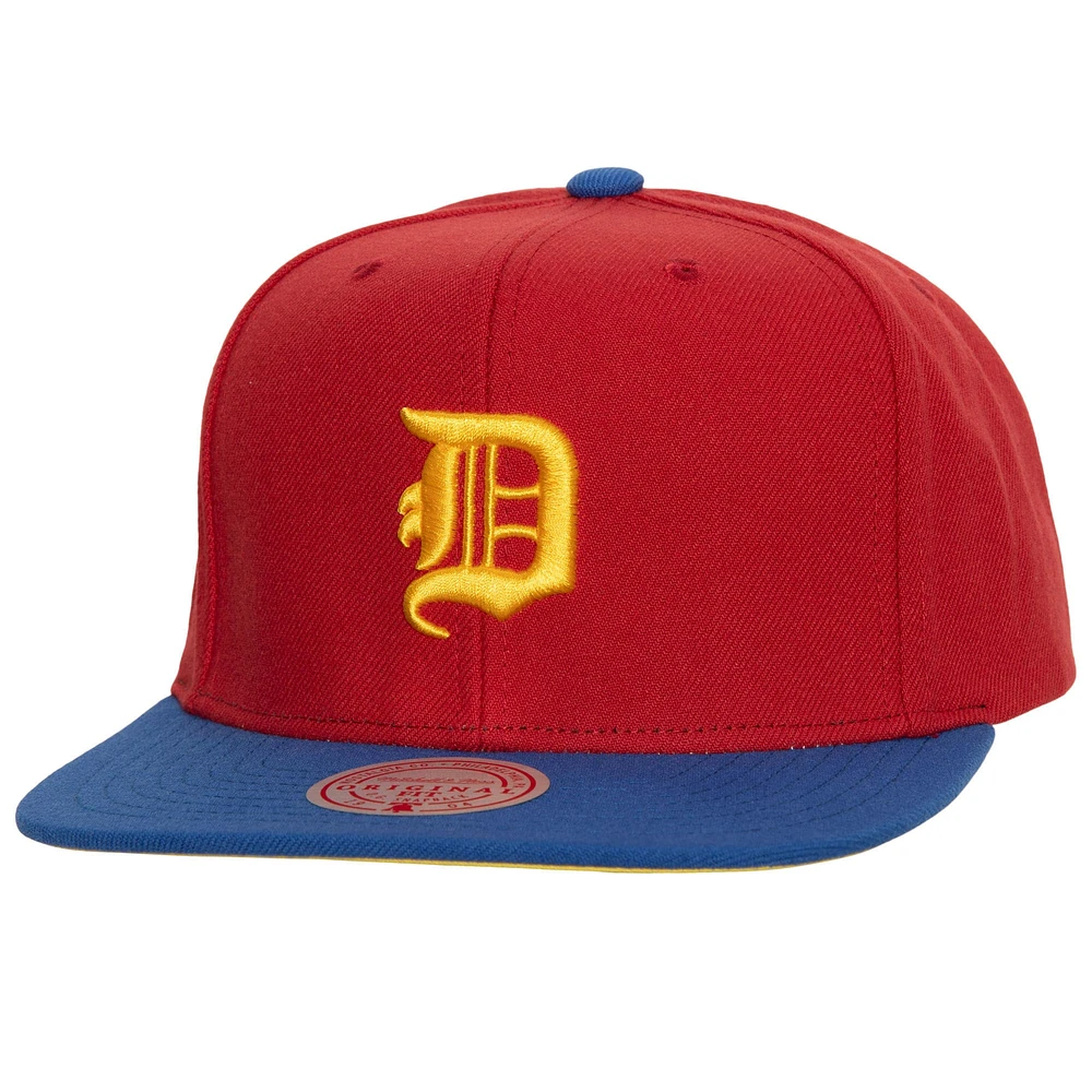 Men's Mitchell & Ness Red/Royal Detroit Tigers Hometown Snapback Hat