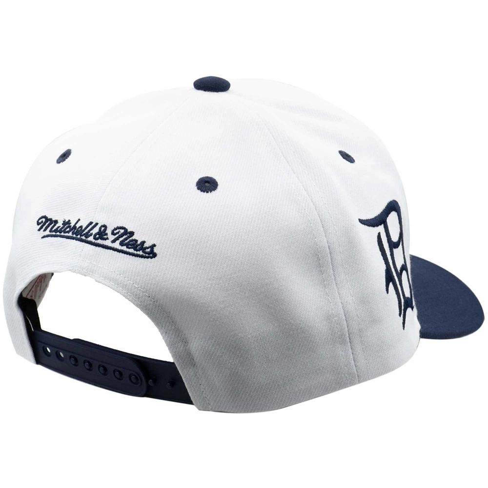 Mitchell & Ness pour homme blanc Detroit Tigers Cooperstown Collection Pro Crown Snapback Hat