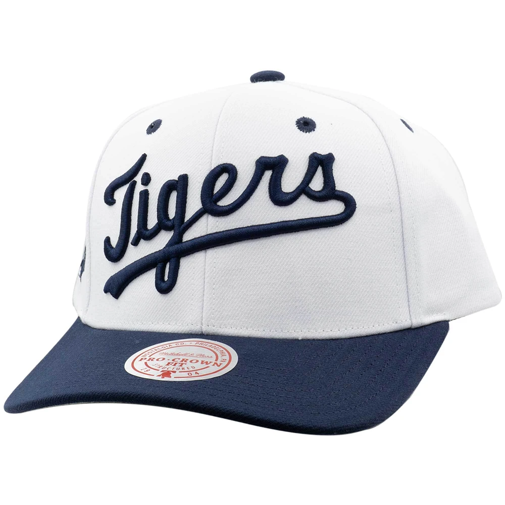 Mitchell & Ness pour homme blanc Detroit Tigers Cooperstown Collection Pro Crown Snapback Hat