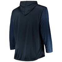 Men's Navy/Heathered Navy Detroit Tigers Big & Tall Wordmark Club Pullover Hoodie