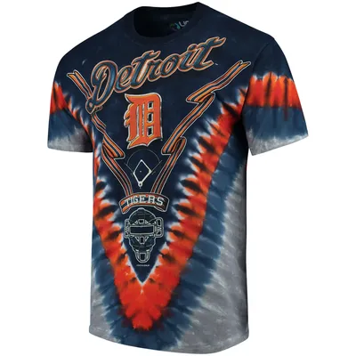 Detroit Tigers Red White And Blue Dip Dye T-Shirt - Red/Royal