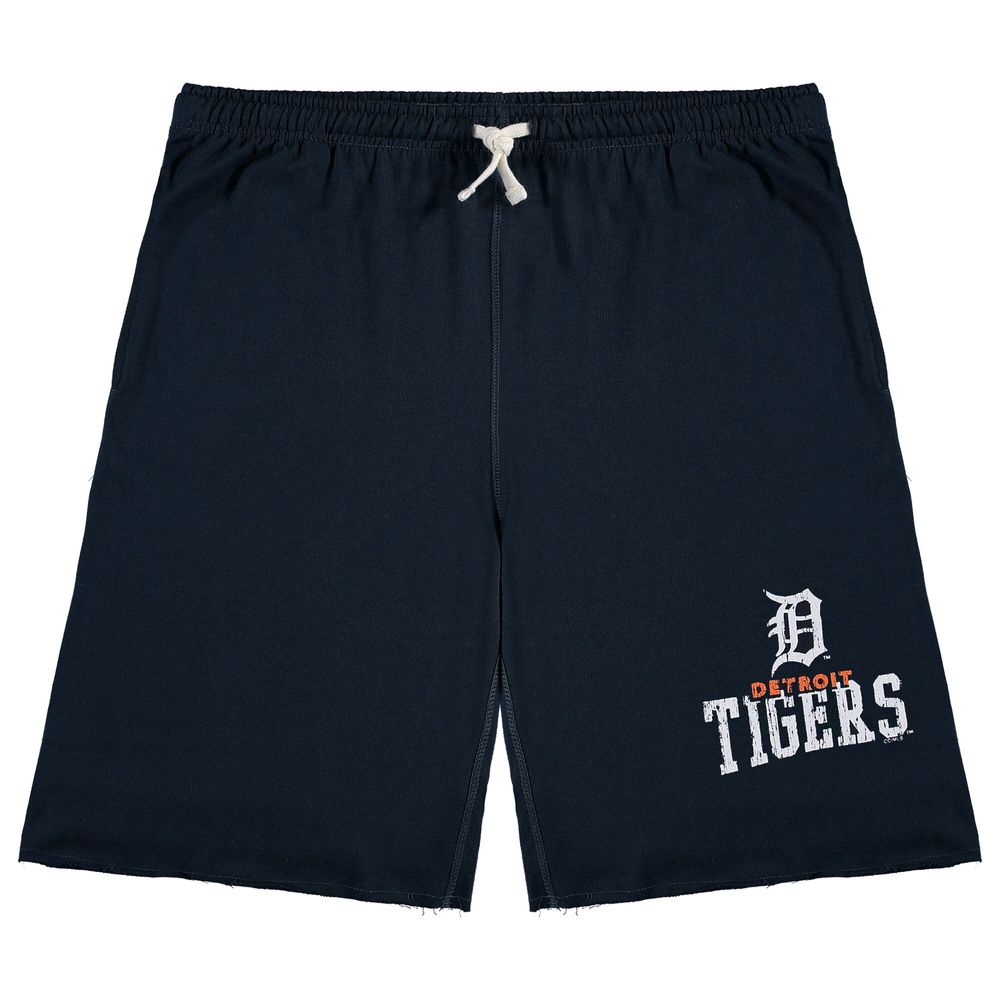 Men's Navy Detroit Tigers Big & Tall French Terry Shorts