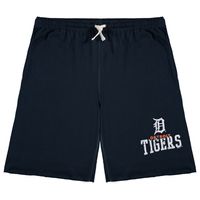 Men's Navy Detroit Tigers Big & Tall French Terry Shorts