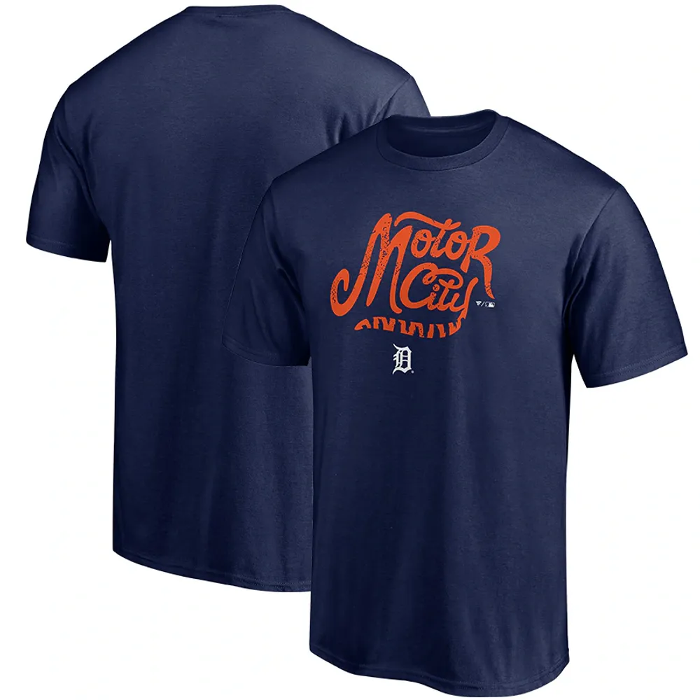 Youth Detroit Tigers White/Navy Heavy Hitter V-Neck T-Shirt