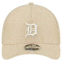 Men's New Era Beige Detroit Tigers Cotton Weave M-Crown A-Frame 9FORTY Adjustable Hat