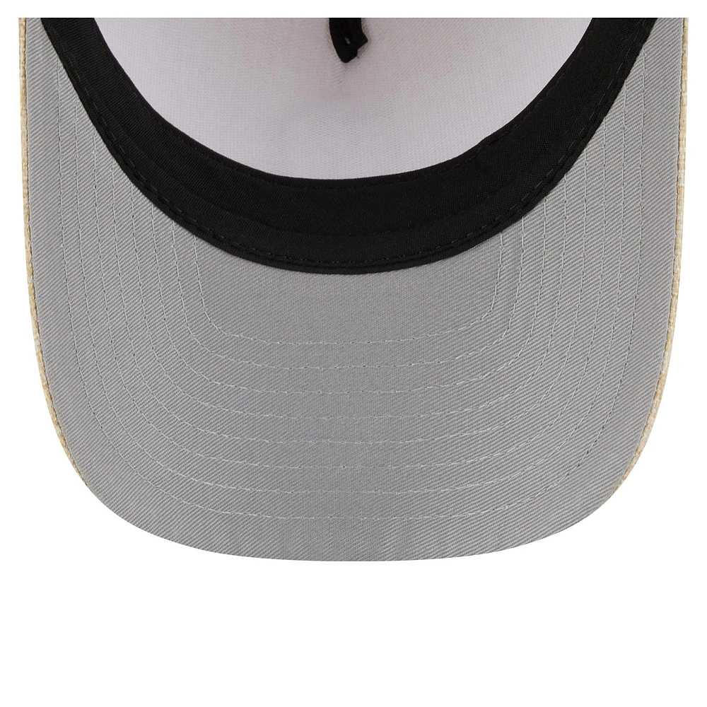 Men's New Era Beige Detroit Tigers Cotton Weave M-Crown A-Frame 9FORTY Adjustable Hat