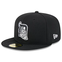 Men's New Era Black Detroit Tigers 2025 MLB Clubhouse 59FIFTY Fitted Hat
