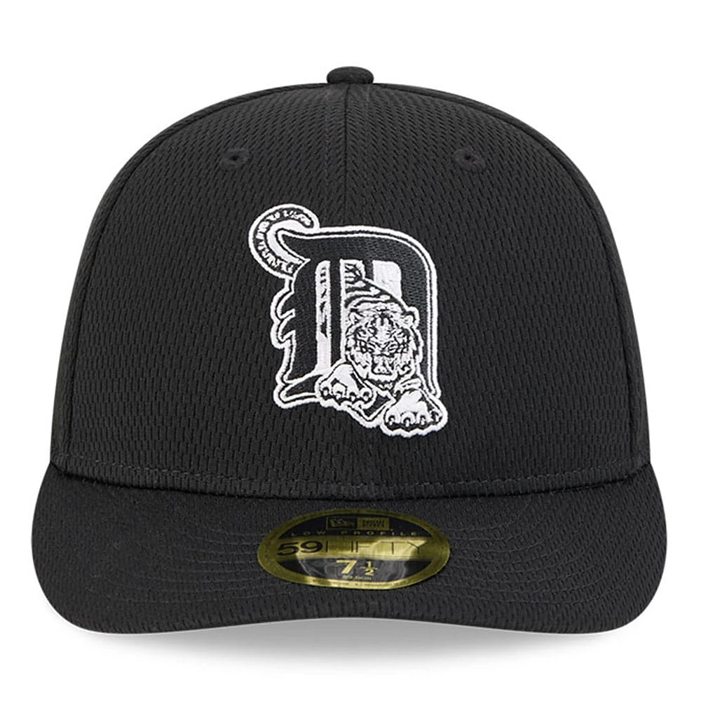 Men's New Era Black Detroit Tigers 2025 MLB Clubhouse Low Profile 59FIFTY Fitted Hat