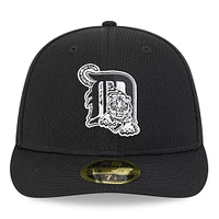 Men's New Era Black Detroit Tigers 2025 MLB Clubhouse Low Profile 59FIFTY Fitted Hat