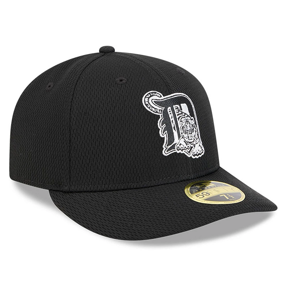 Men's New Era Black Detroit Tigers 2025 MLB Clubhouse Low Profile 59FIFTY Fitted Hat