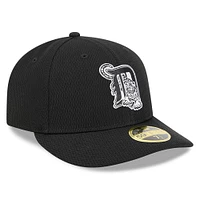 Men's New Era Black Detroit Tigers 2025 MLB Clubhouse Low Profile 59FIFTY Fitted Hat