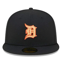 Casquette ajustée 59FIFTY Day Team Pop New Era noire des Detroit Tigers pour hommes