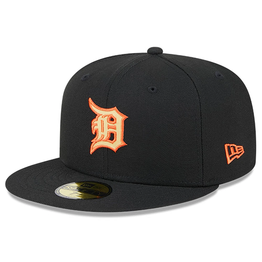 Casquette ajustée 59FIFTY Day Team Pop New Era noire des Detroit Tigers pour hommes