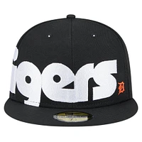 Men's New Era Black Detroit Tigers Checkered Undervisor 59FIFTY Fitted Hat