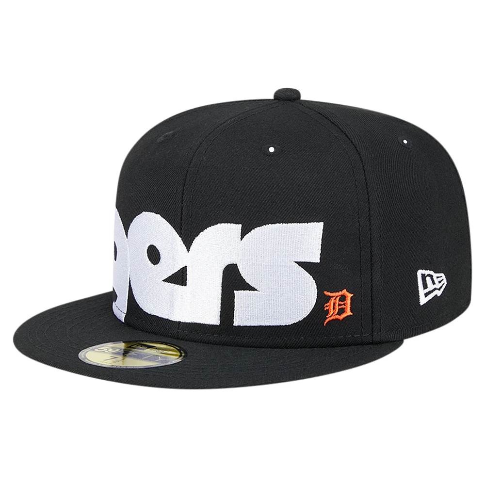 Casquette ajustée 59FIFTY sous-visière à carreaux noire des Detroit Tigers pour hommes New Era