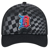 Casquette ajustable Detroit Tigers 9FORTY A-Frame M-Crown Trucker noire New Era pour homme