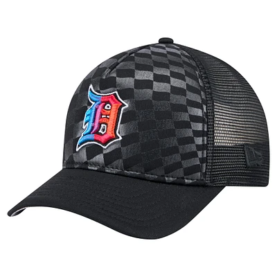 Casquette ajustable Detroit Tigers 9FORTY A-Frame M-Crown Trucker noire New Era pour homme