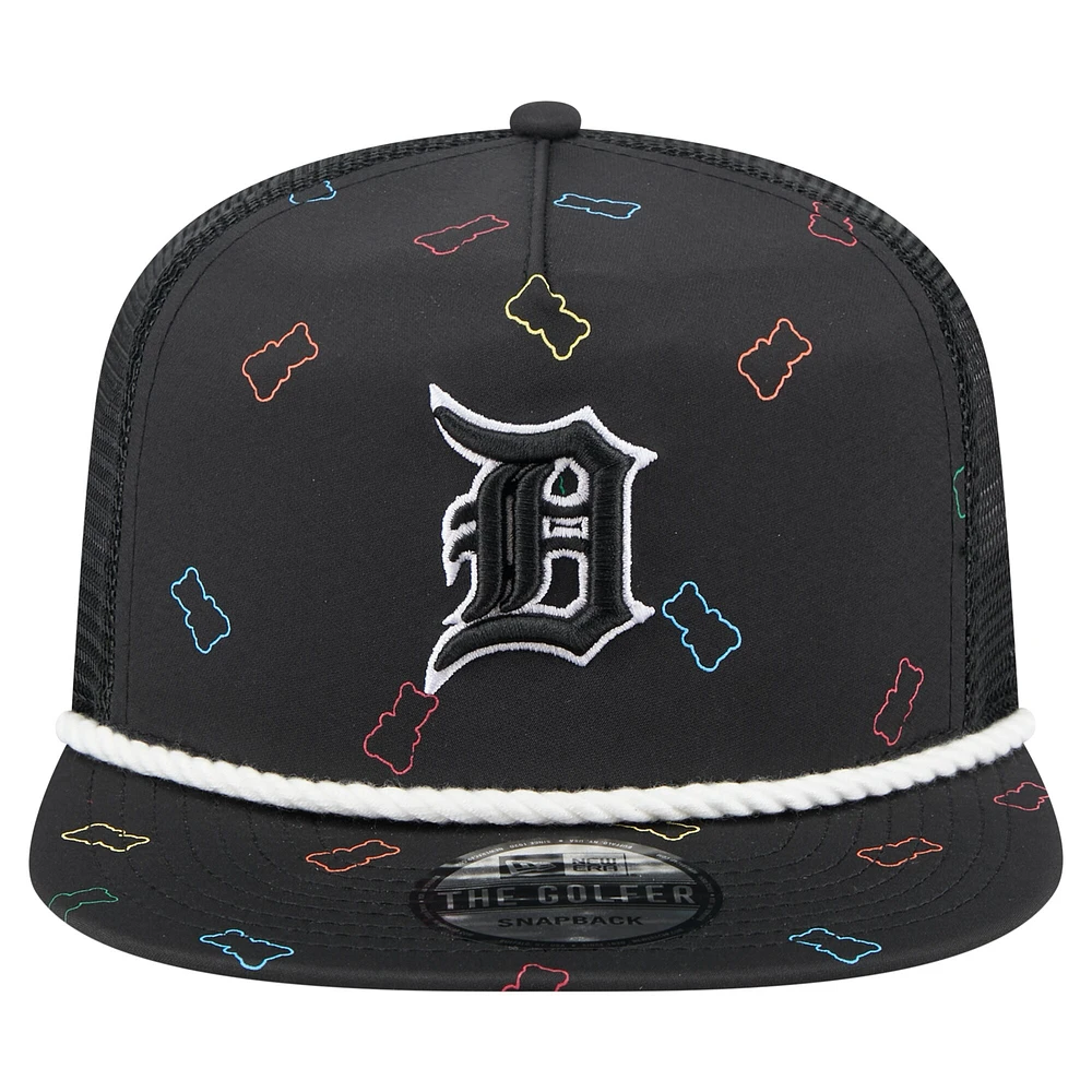Men's New Era  Black Detroit Tigers Gummy Golfer Trucker Snapback Hat