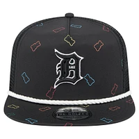 Men's New Era  Black Detroit Tigers Gummy Golfer Trucker Snapback Hat