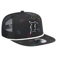 Men's New Era  Black Detroit Tigers Gummy Golfer Trucker Snapback Hat