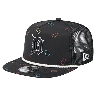 Men's New Era  Black Detroit Tigers Gummy Golfer Trucker Snapback Hat