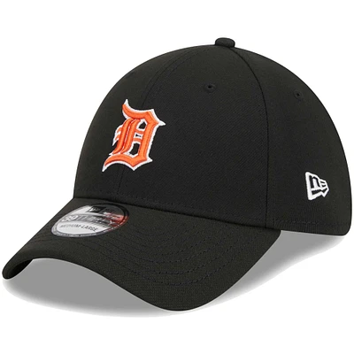 Men's New Era Black Detroit Tigers Logo 39THIRTY Flex Hat